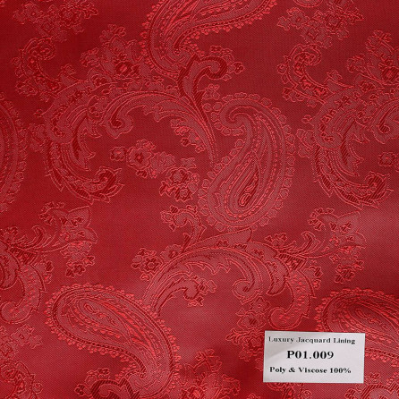 P01.009 Luxury Jacquard Lining - Đỏ Hoa Văn